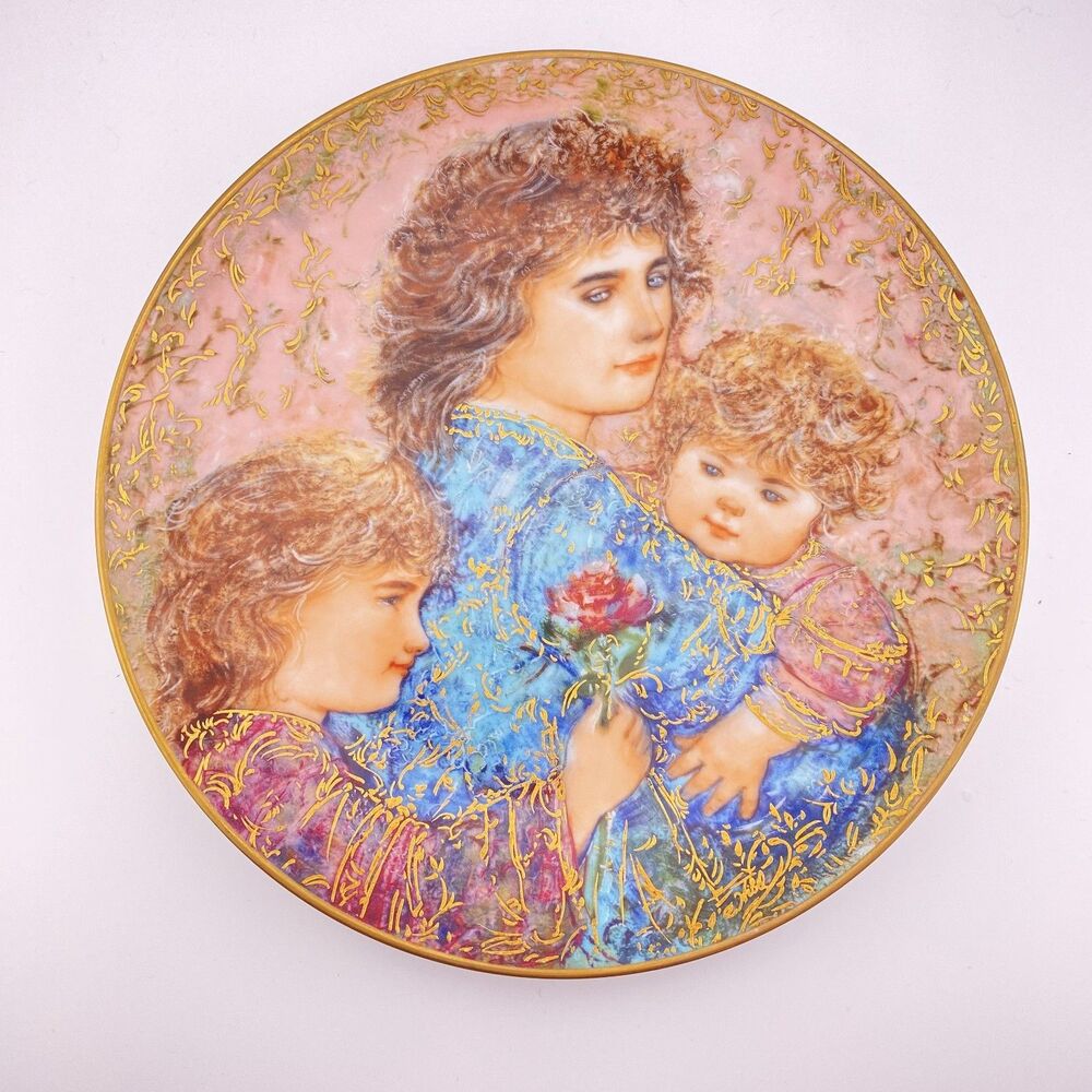 Edna HIBEL Elizabeth, Jordan & Janie Limited Edition 1990 Mother’s Day #1696.D